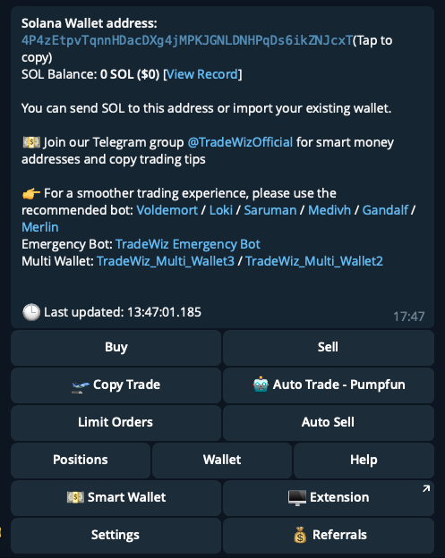 TradeWizard Solana Trading Telegram Bot: Review, Settings And Fees 5