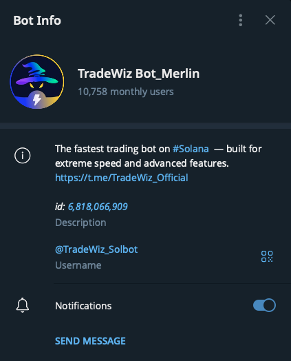 Tradewiz Trading Bot: Revolutionizing Solana Meme Coin Trades with Unmatched Speed and Features 3